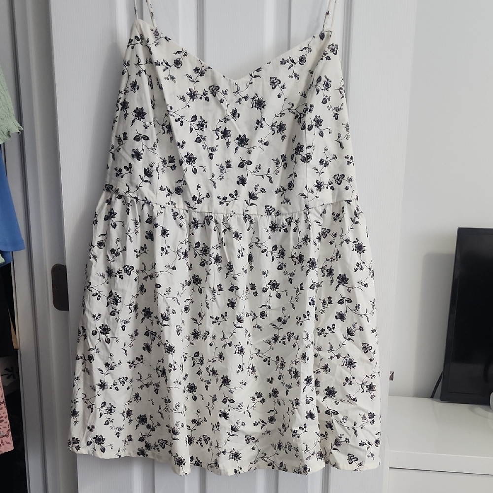 H&M Floral Cotton Flare Dress